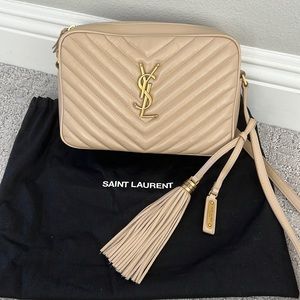 Saint Laurent Loulou quilted camera bag crossbody color poudre